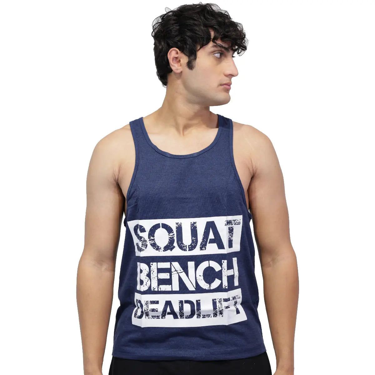 Gym Stringer Squat Bench Deadlift — Blue, S